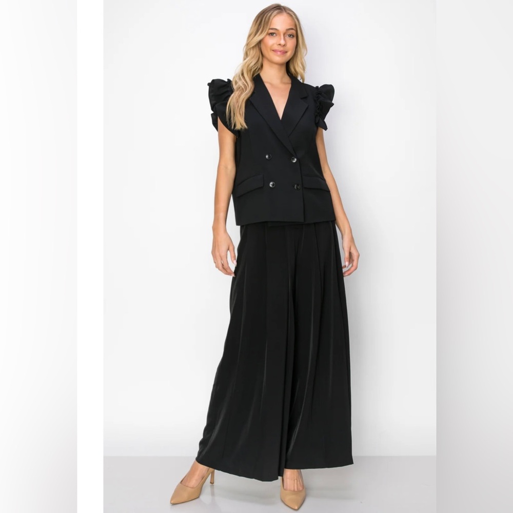 Julie Woven Ruffled Vest